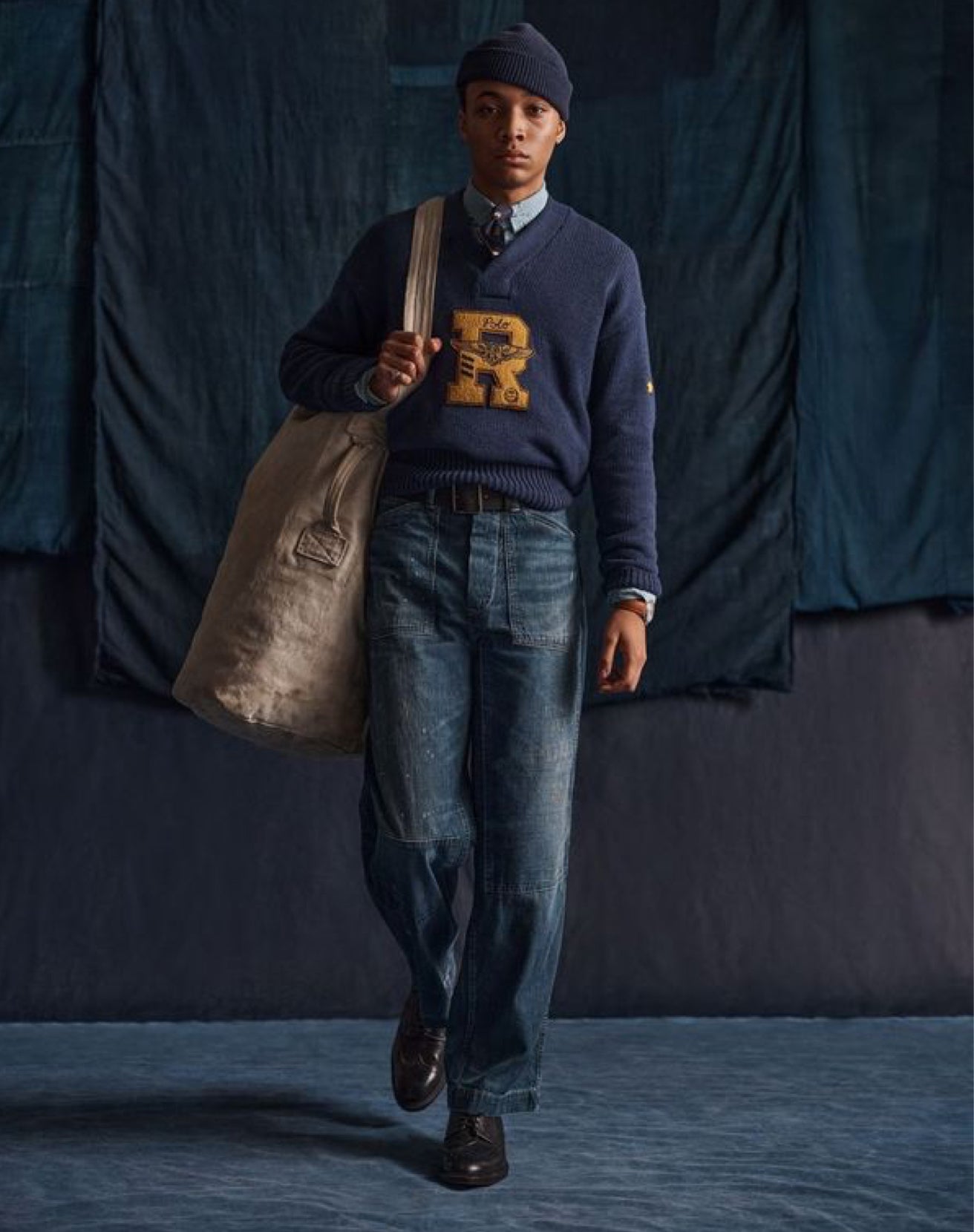 <strong>BLACK AND BLUE</strong><br/><span>The newest of Polo&rsquo;s nautical-inspired deliveries embraces the strength and simplicity of uniform dressing</span>