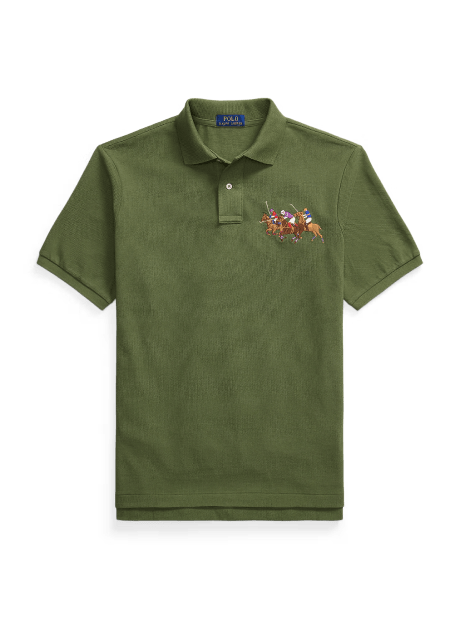 Classic Fit Triple-Pony Mesh Polo Shirt