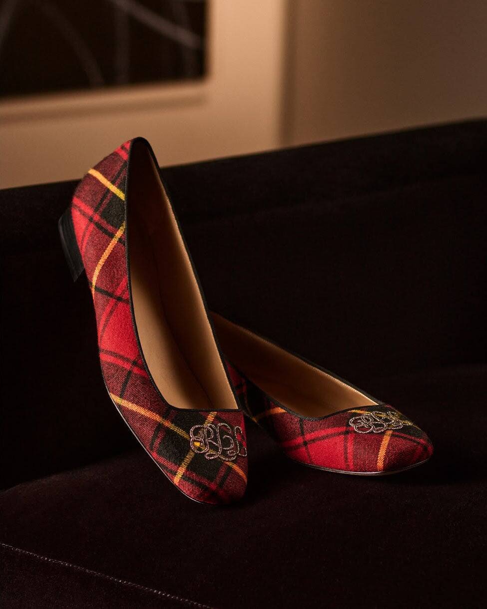 Emellie Logo Plaid Ballet Flat