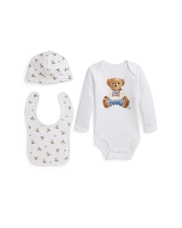 Polo Bear Cotton 3-Piece Gift Set