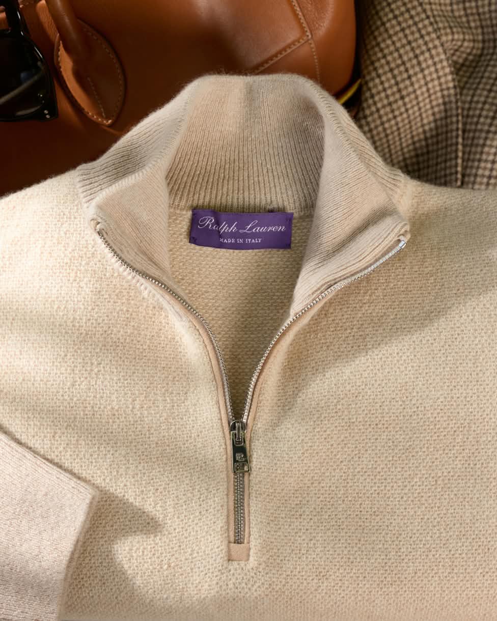 Birdseye Cashmere Quarter-Zip Jumper